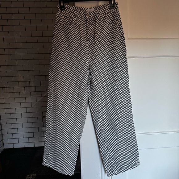 Shekou Pants - Shekou black and white checkered denim junior’s size XS